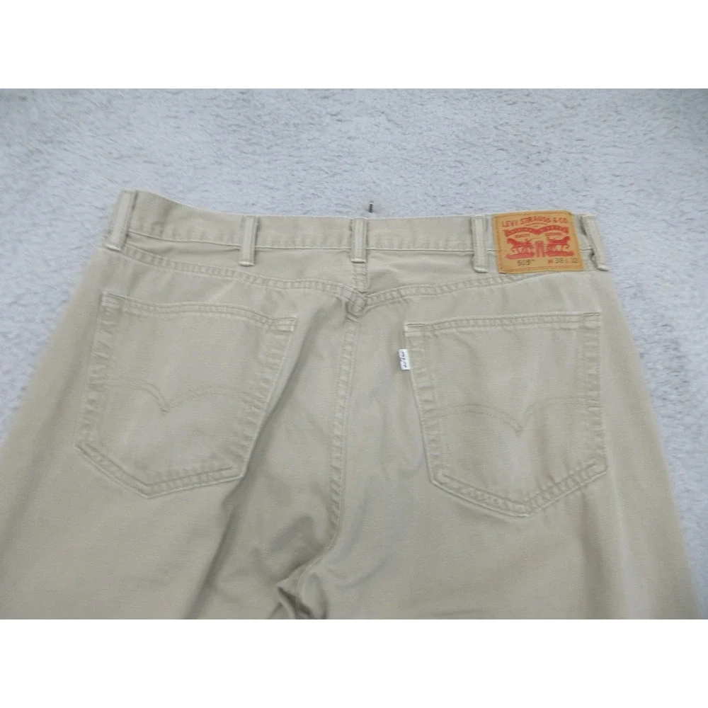 Levis 505 Jeans Mens 36x30 Beige‎ Straight Leg Denim Y2K Workwear (Tag 38x32)